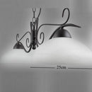 sospensione rustica country a bilanciere con vetri alabastro e metallo