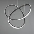 Lampadario a sospensione design curvo metallo antracite