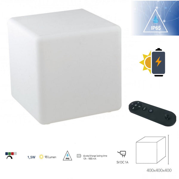 Geco | Cubo luminoso LED | Ricarica solare