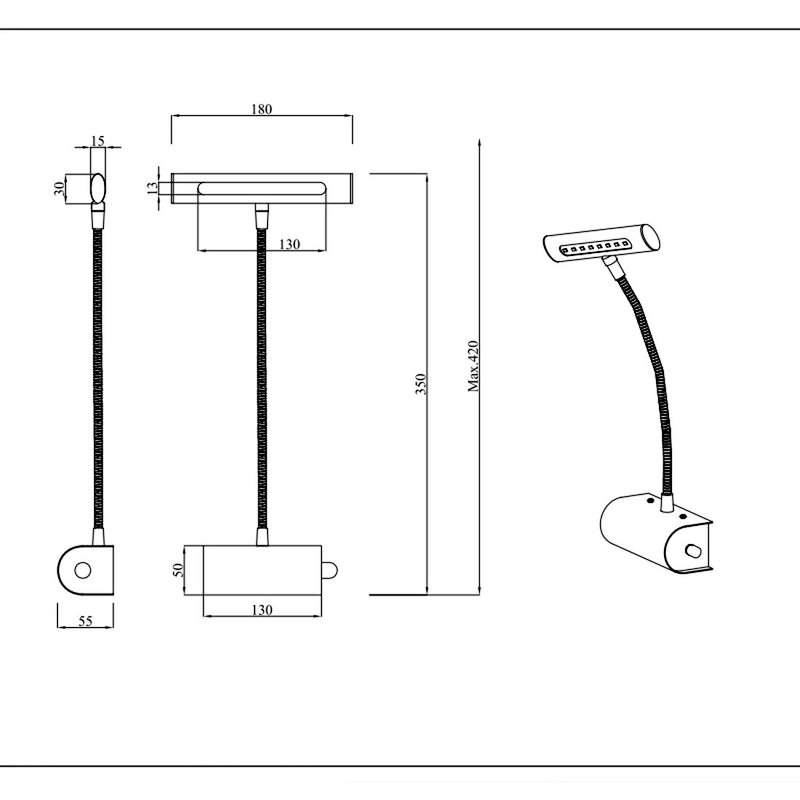 Curtis oro antico | Applique da quadro | Trio Lighting