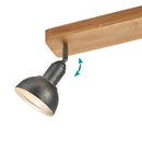 Faretto vintage Delhi legno e metallo anticato, installazione a soffitto o a muro