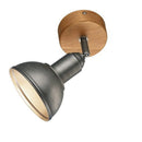 faretto orientabile singolo legno chiaro e metallo vintage linea delhi