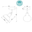 faretto orientabile design retrò legno e metallo anticato collezione delhi