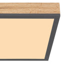 plafoniera LED piccola moderna con cornice effetto legno