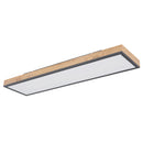plafoniera LED Doro 24W 80x20 cm in legno e grafite