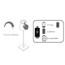 lampada da tavolo con dimmer touch e luce regolabile