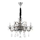 chandelier elegante in metallo cromato e cristalli trasparenti