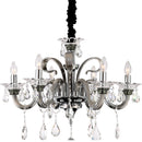 lampadario classico Dunja 6 luci con cristalli K9 cromato fumé