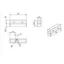 Dimensioni alimentatore centrale nero per sistema di illuminazione componibile a binario 