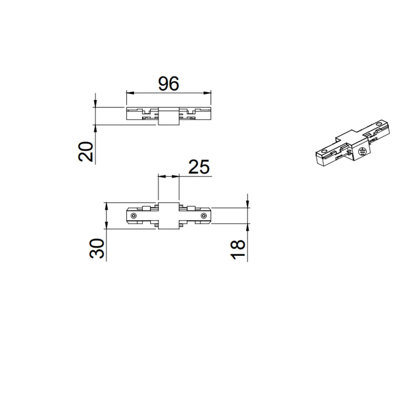 Duoline | Connettore Lineare | Trio Lighting 