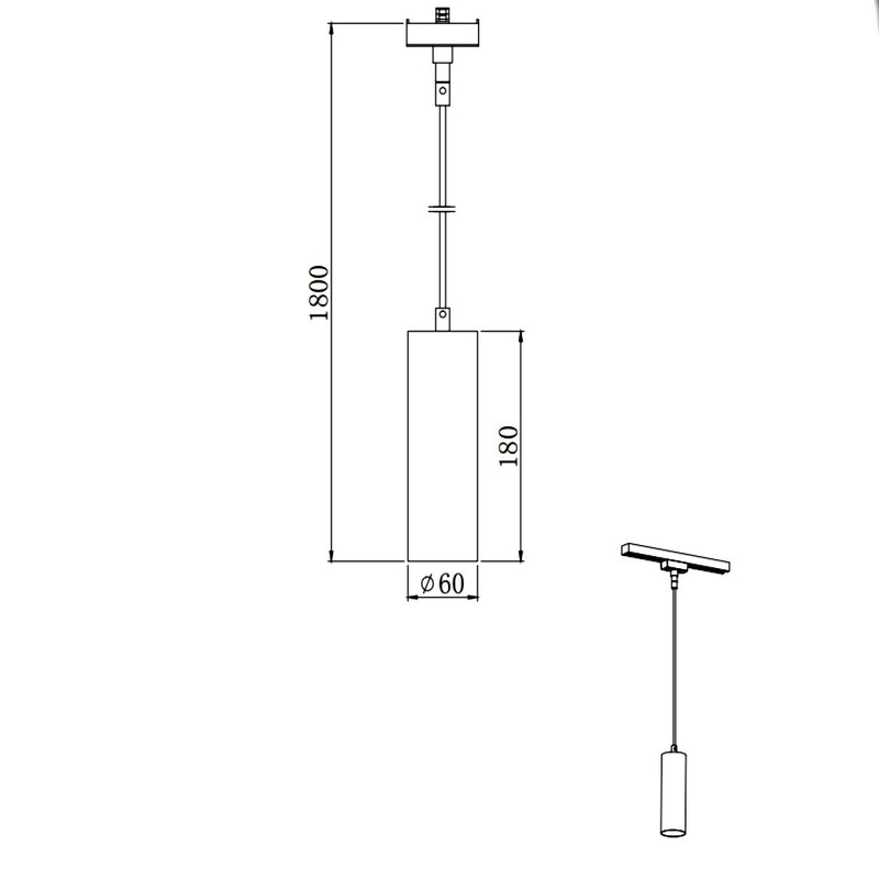 DUOLINE - Marley sospensione tubolare per sistema di illuminazione su binario elettrificato
