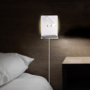 applique moderna in metallo con doppia illuminazione LED e presa USB