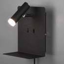 lampada da parete moderna nera con USB integrata e luce calda 3000K