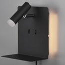 applique da interno hotel nera con spot orientabile LED e retroilluminazione