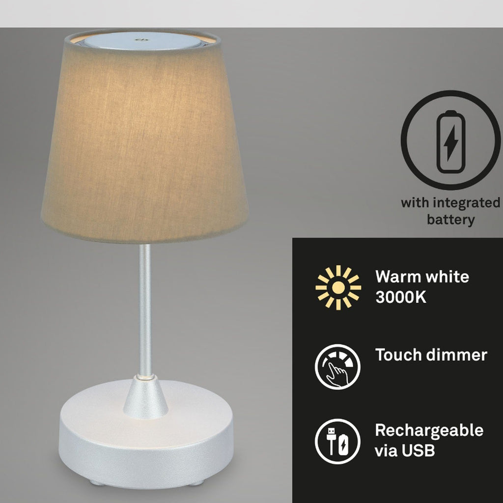 Compa 7447-011, Lampada LED ricaricabile touch 3 intensità