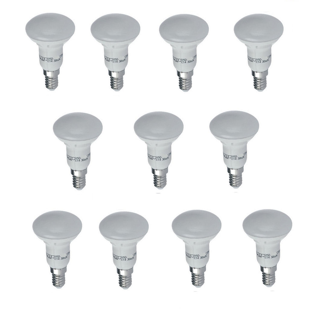 10 lampadine LED a faretto spot attacco E14 R50 6W, 3000K/4000K