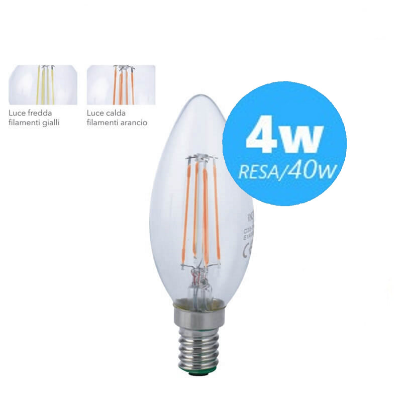 Lampadina LED | E14 4W | filamento trasparente | Enlightenstore