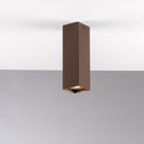 Plafoniere tubolari quadrate di varie altezze e finiture