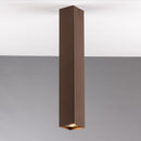 Plafoniere tubolari quadrate di varie altezze e finiture