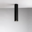 Plafoniere tubolari quadrate di varie altezze e finiture