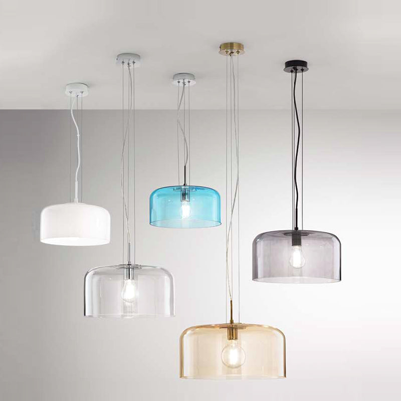Lampadari moderni cupola in vetro disponibili in diverse misure e colori