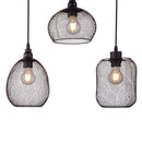 lampadario industriale con gabbie in metallo nero diametro 15 20 cm per tavolo