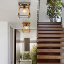 15691D Vernon | Plafoniera Rustica | Legno e Corda | Globo Lighting