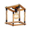 15691D Vernon | Plafoniera Vintage | Legno e Cordone Nautico | Globo Lighting