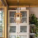 Vernon 15691H | Lampadario Vintage | Legno e Cordone Nautico | Globo Lighting