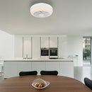 Plafoniera LED 24W con ventilatore, bianco variabile 3000K-6000K, telecomando, dimmerabile, retroilluminato con luce LED blu 15W, Globo Lighting