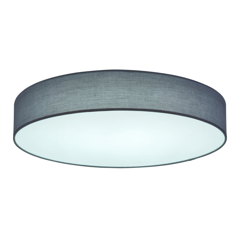 Sanna - Plafoniera Ø60cm in tessuto grigio antracite, LED 30W CCT, 3 tonalità di luce, Globo Lighting