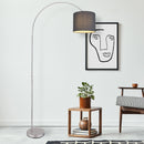 Sanna - Piantana ad arco con paralume in tessuto grigio antracite, Globo Lighting