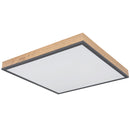 plafoniera LED Doro 45x45 cm in legno e grafite con telecomando