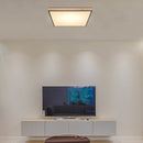 plafoniera LED Doro 36W 59x59 cm in legno e grafite