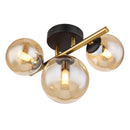 Riha oro | Plafoniera Classica | Vetri Ambra