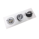 faretto da incasso led triplo luxor rettangolare bianco con interno nero orientabile