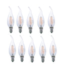 Confezione 10 lampadine LED E14 fiamma 4W 470 lumen 2700K 4000K 6500K vetro trasparente