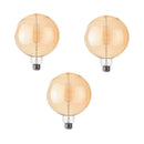 Confezione 3 lampadine LED globo G125 E27 8W 730 lumen 2500K vetro ambrato vintage