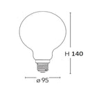 LED G95 E27 8W 806lm 2500K confezione 3 lampadine vintage