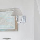 Applique shabby chic country in metallo grigio con paralume beige elegante per soggiorno o camera