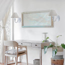 Applique in metallo grigio antichizzato con paralume beige shabby chic romantica