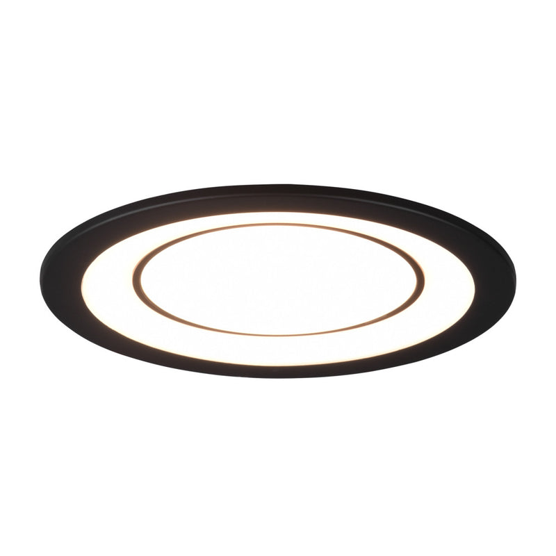 Faretto da incasso Core nero Ø14 cm con doppio LED integrato per cartongesso e controsoffitti moderni