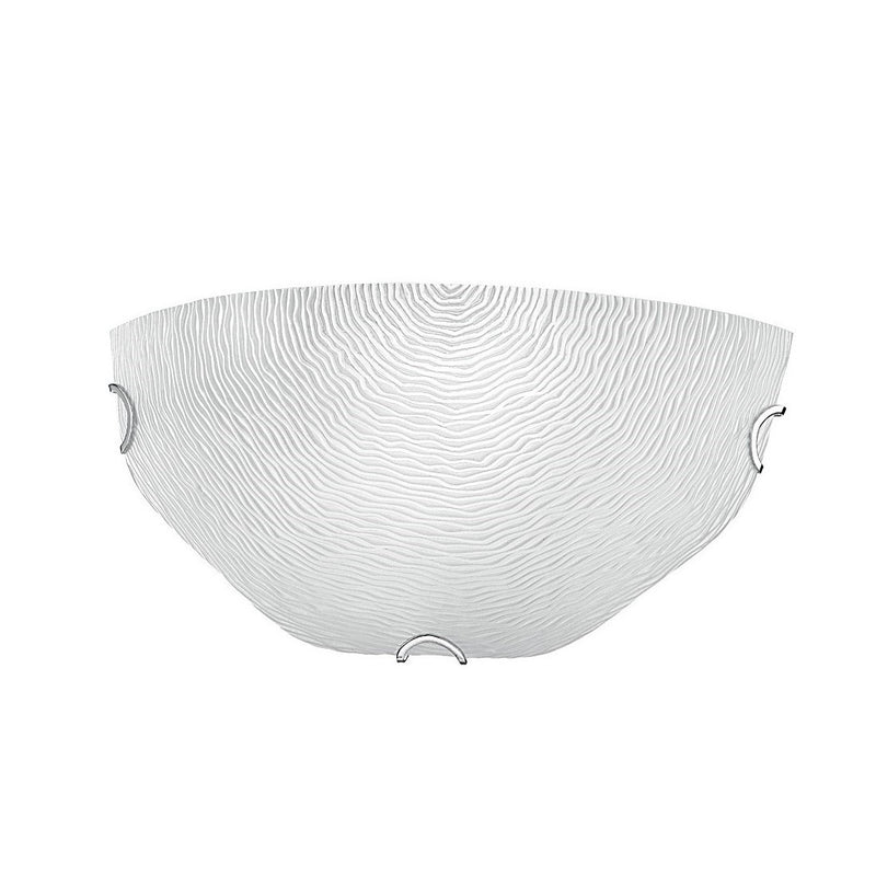 Filigrana - Applique in vetro bianco decorato Ø 30cm