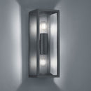 Lampada da esterno rettangolare Garonne in alluminio antracite 40×14 cm IP44