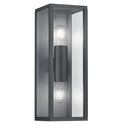 Applique rettangolare grande Garonne antracite IP44 con doppio attacco E27 40 cm