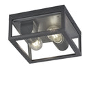 Plafoniera quadrata Garonne in alluminio antracite IP44 24x24 cm