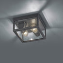 Lampada da soffitto moderna quadrata serie Garonne in antracite con vetro trasparente