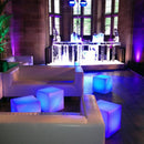 lampada a cubo polietilene con luce led rgb colorata per giardino