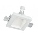 faretto da incasso quadrato in gesso verniciabile luce inclinata