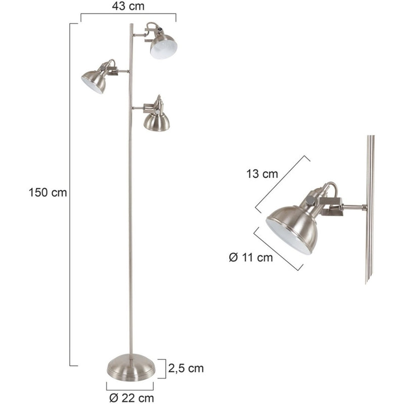 Piantana Gina nero | Lampada da terra moderna | Lampade industrial